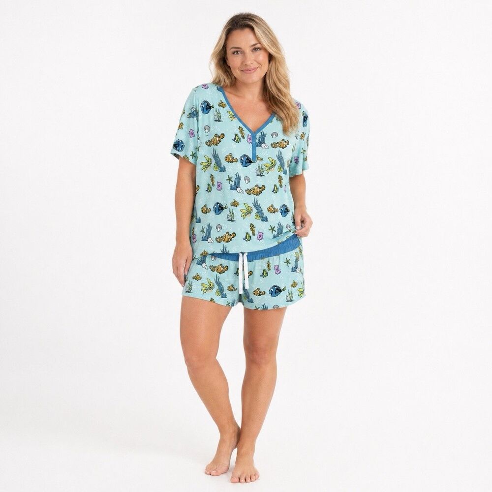 Little Sleepies Disney Finding Nemo OG Womens Medium Bamboo Pajama Set Retired
